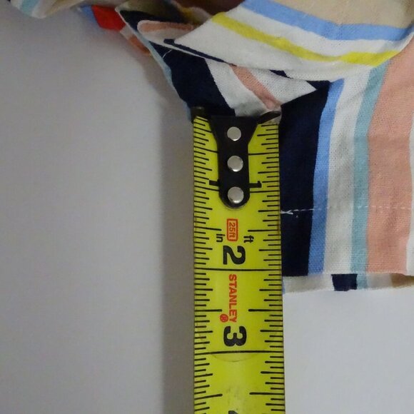 Forever 21 Sleeveless Multicolor Stripe Buttoned Romper Women Size M Rayon Linen - Picture 11 of 12